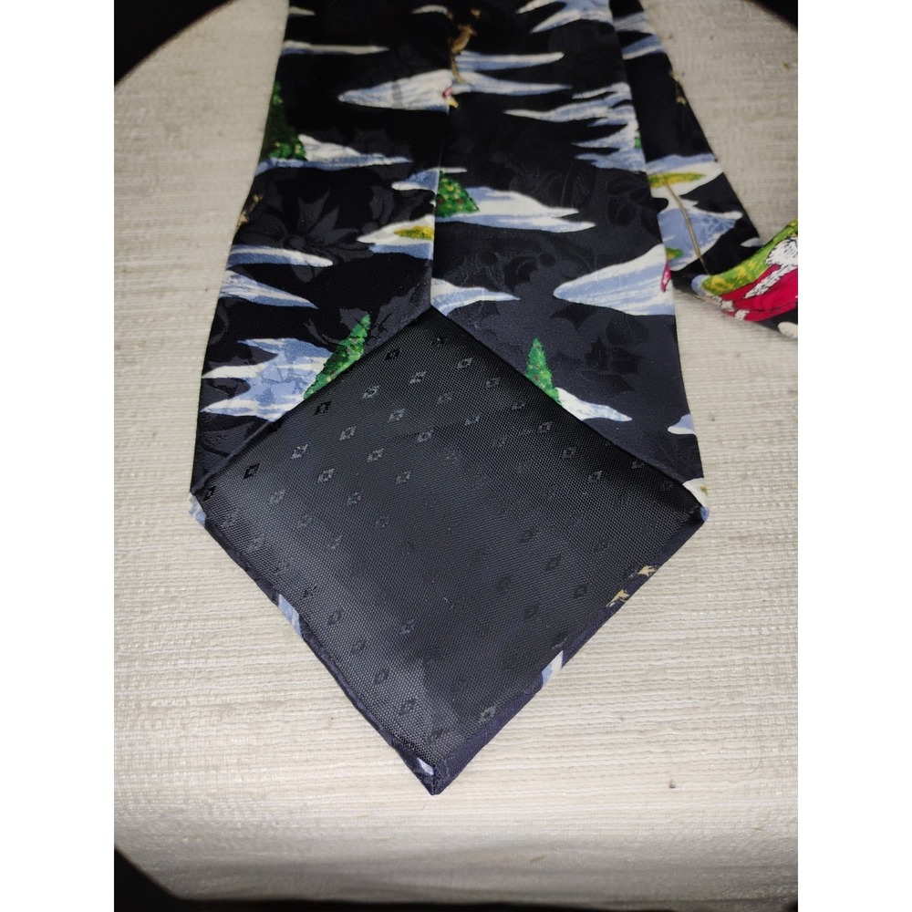 Oscar de la Renta Couture Silk Necktie Mens Santa Golf Vtg USA Made Christmas - Picture 4 of 6